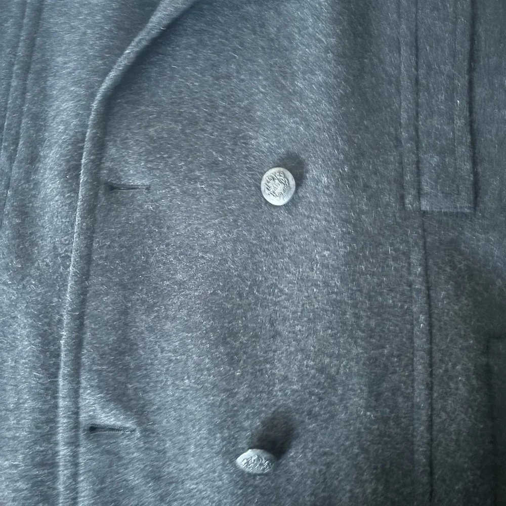 Stylish Gray Pea Coat - Picture 2 of 5